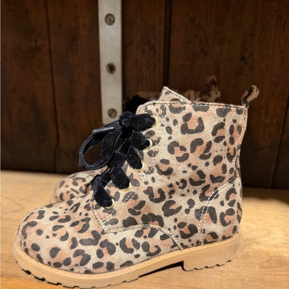 Leopard Print Kids Boots
